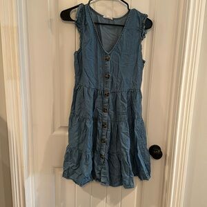 blu pepper denim button front dress